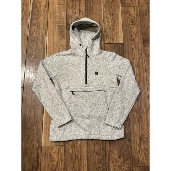 Billabong Hoodie Mens M/L Gray Adventure Division Half Zip A/Div Fleece Pullover - Picture 1 of 7
